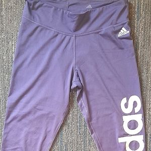 Adidas capri purple athletic yoga pants running jogger pants Purple, Medium